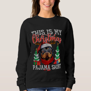 Funny Dog Lover Xmas Pajama Rottweiler Christmas Sweatshirt