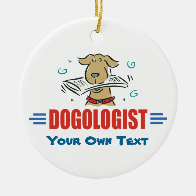 Funny Dog Lovers Ceramic Ornament (Front)