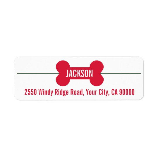 Funny Dog Lover's Christmas Bone Custom Return Address Label