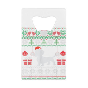 Funny Dog lovers Dachshund Santa Hat Ugly Christma Credit Card Bottle Opener