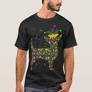 Funny Dog Mardi Gras, Cute Leopard Chihuahua Puppy T-Shirt
