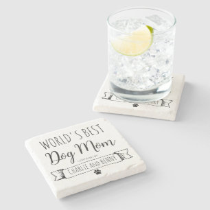 Funny Dog Mom Personalized Stone Coaster