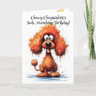 Funny Dog Monster: Chewy Chupacabra Birthday Thank You Card
