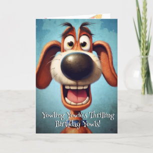 Funny Dog Monster: Yowling Yowie Birthday Thank You Card