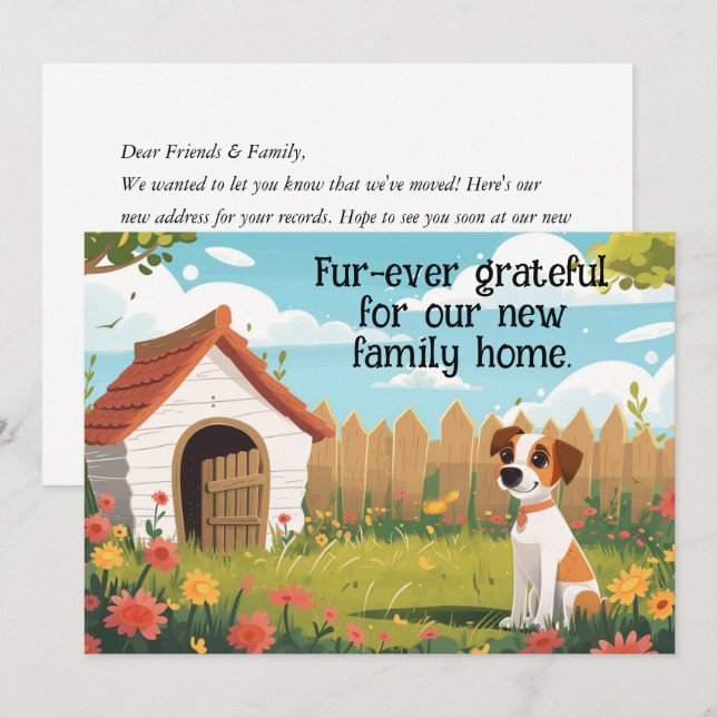 Funny Dog Moving Announcement (Front/Back)