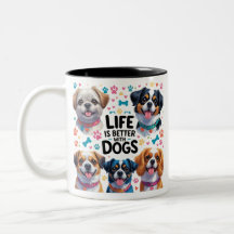 Funny Dog Mug Coffee Lovers Design Pets Mug Wrap 
