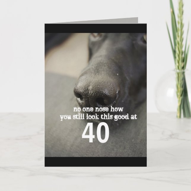funny dog nose custom  birthday card humour (Front)