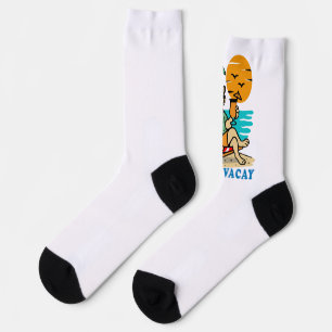 Funny Dog on Vacation T-Shirt   Cute Summer Socks