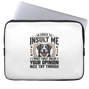 Funny Dog Opinion Vintage T-Shirt Design_1 Laptop Sleeve
