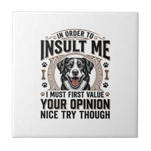 Funny Dog Opinion Vintage T-Shirt Design_1 Tile