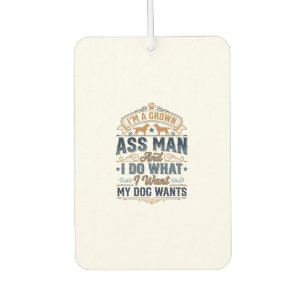 Funny Dog Owner Quote Vintage Vector Design_1 Air Freshener