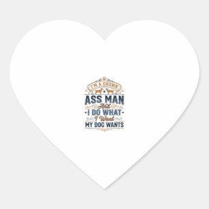 Funny Dog Owner Quote Vintage Vector Design_1 Heart Sticker