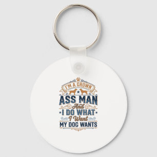 Funny Dog Owner Quote Vintage Vector Design_1 Keychain