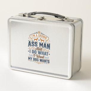 Funny Dog Owner Quote Vintage Vector Design_1 Metal Lunch Box