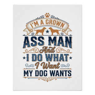 Funny Dog Owner Quote Vintage Vector Design_1 Poster