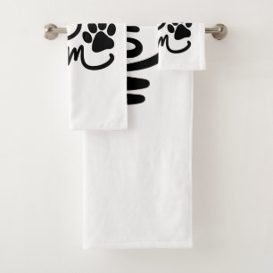 Funny Dog Paw Dog Mom Bath Towel Set