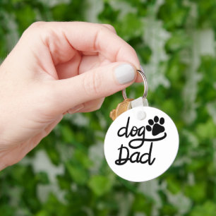 Funny Dog Paw Print Dog Dad Keychain