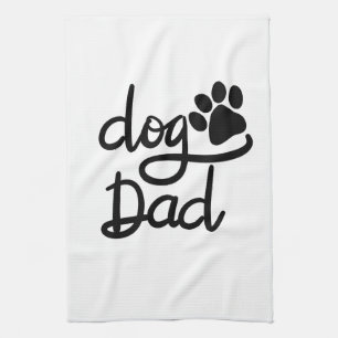 Funny Dog Paw Print Dog Dad Kitchen Towel