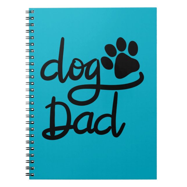 Funny Dog Paw Print Dog Dad Notebook (Front)