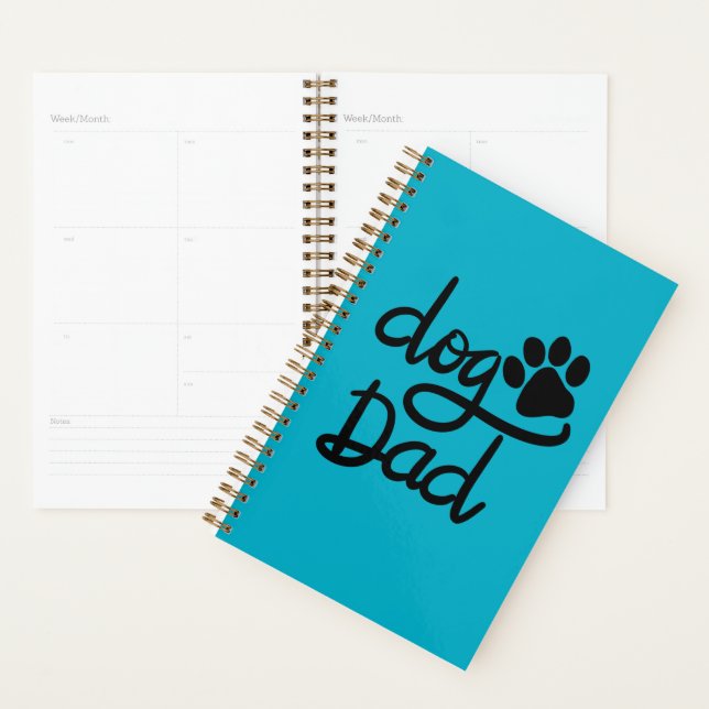 Funny Dog Paw Print Dog Dad Planner (Display)