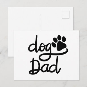 Funny Dog Paw Print Dog Dad Postcard