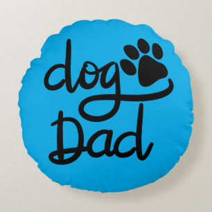 Funny Dog Paw Print Dog Dad Round Pillow