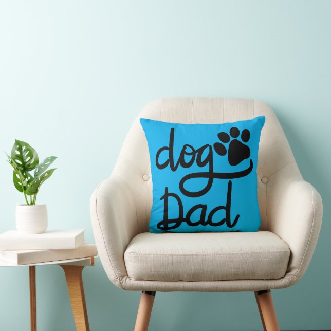 Funny Dog Paw Print Dog Dad Throw Pillow (Chair)