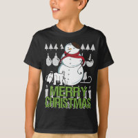 Funny Dog Peeing On Snowman Ugly Christmas Tacky X