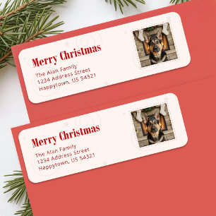 Funny Dog Pet Photo Merry Christmas Return Address