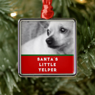 Funny Dog Photo Christmas Metal Ornament