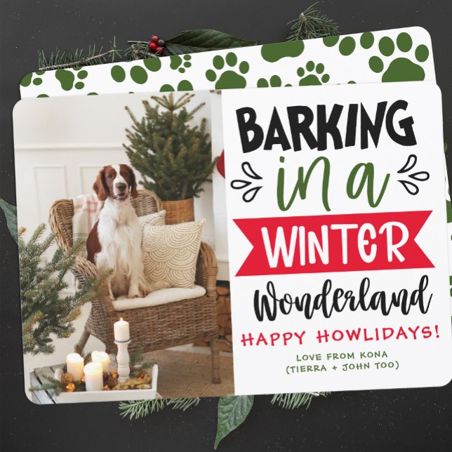 Funny Dog Photo Christmas Picture Personalized Holiday Card (Creator Uploaded)