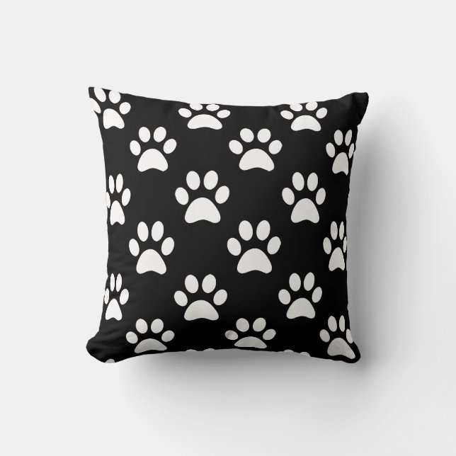 Funny Dog Pillow - Paw Print - No Humans Allowed (Front)