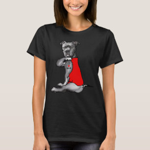 Funny Dog Pitbull I Love Mom Tattoo 112 T-Shirt