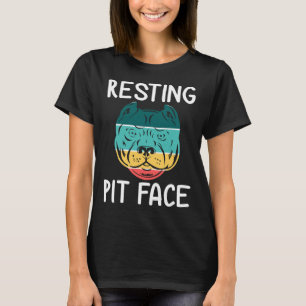 Funny Dog Pitbull Resting Pit Face Vintage T-Shirt