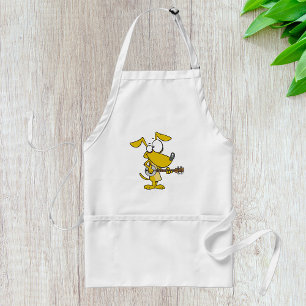 Funny Dog Playing Banjo Music Standard Apron