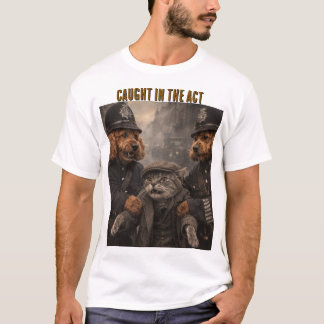 Funny Dog Police Shirt Caught In The Act Pet Lover