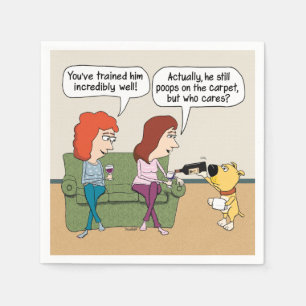 Funny Dog Pouring Wine When Not Pooping Napkin