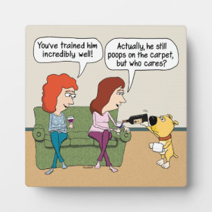Funny Dog Pouring Wine When Not Pooping Plaque
