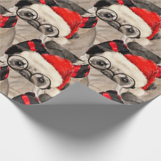 Funny Dog Pug Lover Christmas Holiday Wrapping Paper