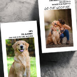 Funny Dog Pun Dating Business Cards<br><div class="desc">Want to make a lasting impression? How about this hilarious pet dog themed dating business card, featuring your adorable dog's photos and a great "go out woof me" pun to ensure you stand out. Our card is fully customizable, allowing you to include your name, contact information, and any other details...</div>