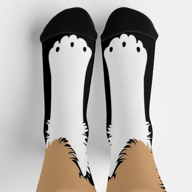 Funny dog puppy leg Feet front paw back Socks (Top)