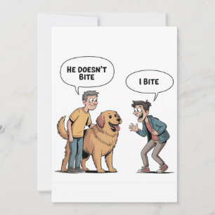Funny Dog Quote Cartoon I Bite Humor Holiday Card
