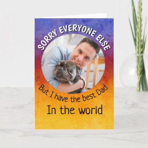 Funny dog Quote Fathers Day Custom Photo Colourful Thank You Card