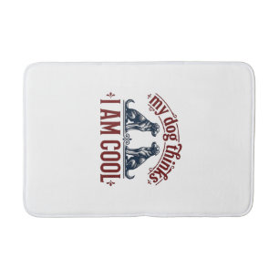 Funny Dog Quote Vintage Engraving T-Shirt Design_1 Bath Mat
