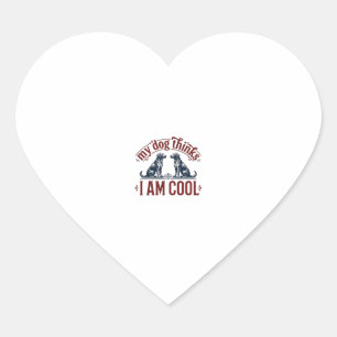 Funny Dog Quote Vintage Engraving T-Shirt Design_1 Heart Sticker