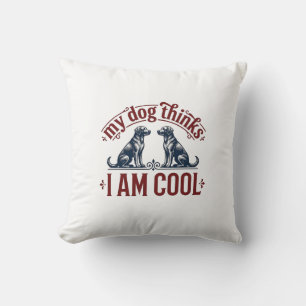 Funny Dog Quote Vintage Engraving T-Shirt Design_1 Throw Pillow
