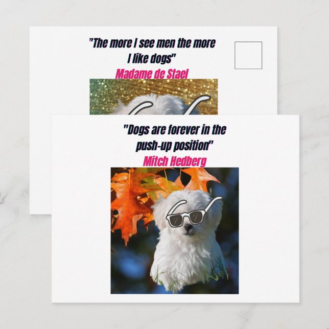 Funny Dog Quotes Postcard (Front/Back)