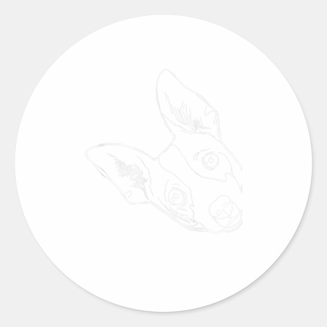Funny Dog Rat Terrier Classic Round Sticker (Front)