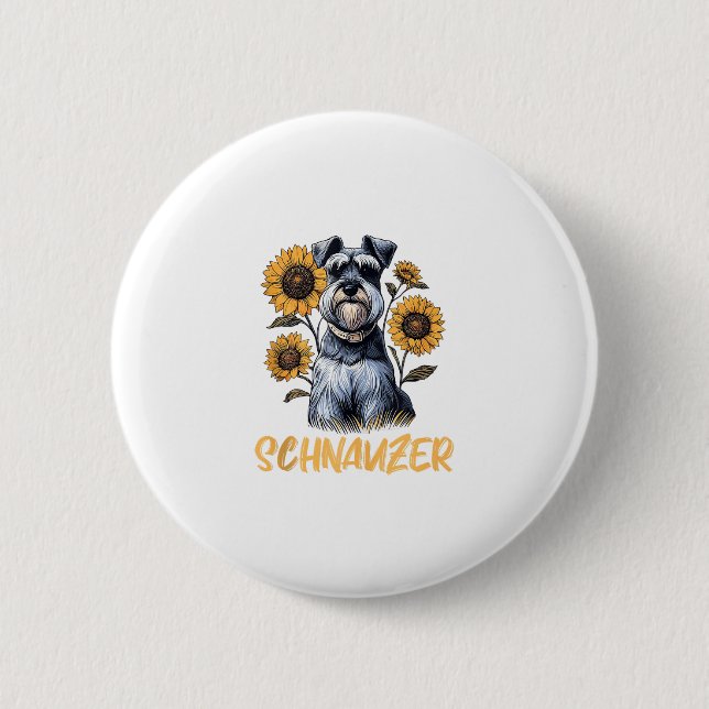 Funny Dog Schnauzer  2 Inch Round Button (Front)