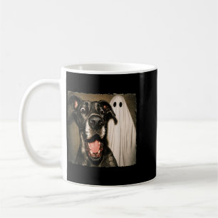 Funny Dog Selfie Great Dane Cute Dog Ghost Coffee Mug